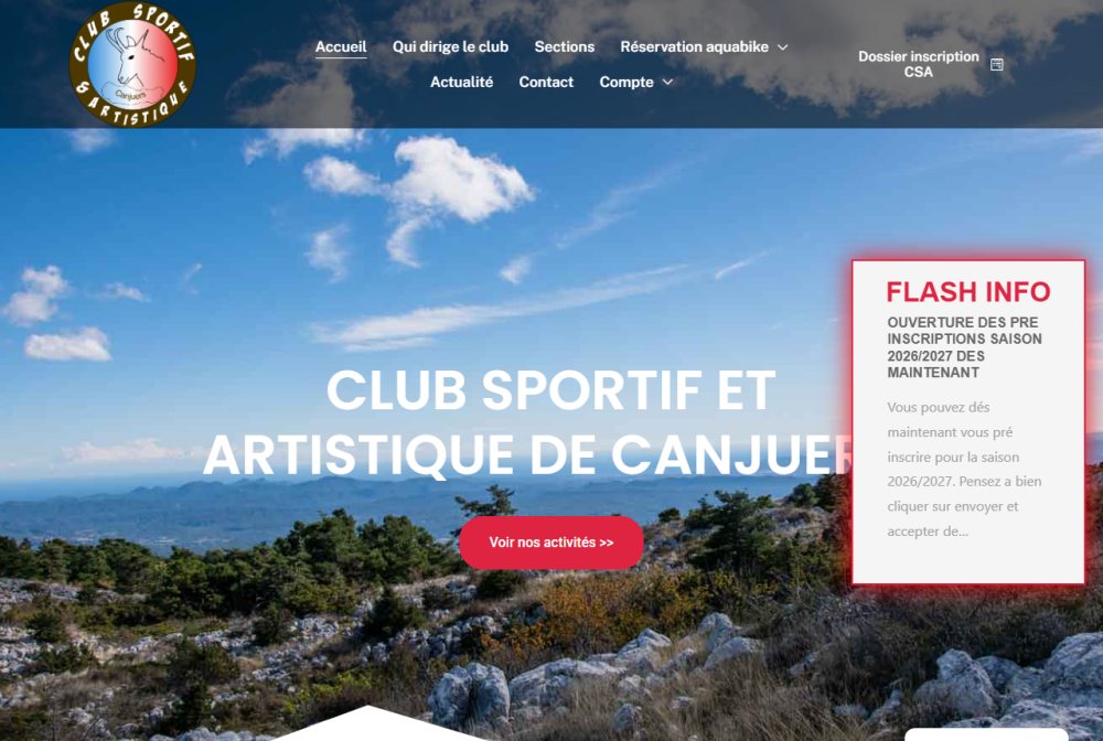 Site web du Club Sportif et Artistique de Canjuers